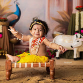 Vintage Charpai / Khatli Style Bed | Wooden Decorative | Brown White